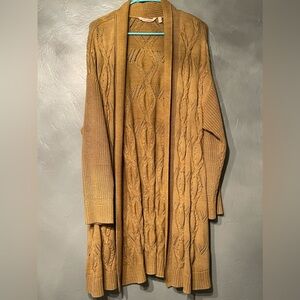 Soft Surroundings mustard colored cardigan sweater, 2X, EUC